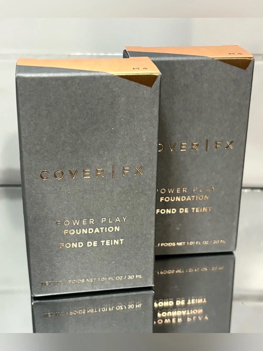(2-piece) Cover FX Power Play Foundation M4 Medium Olive-Golden